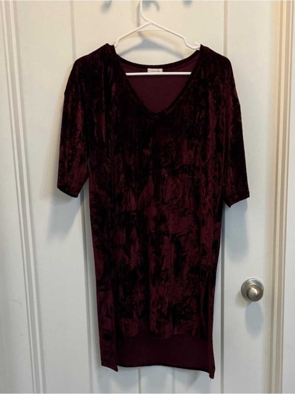 Crushed velvet tunic